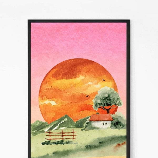 Sunrise painting Wall art