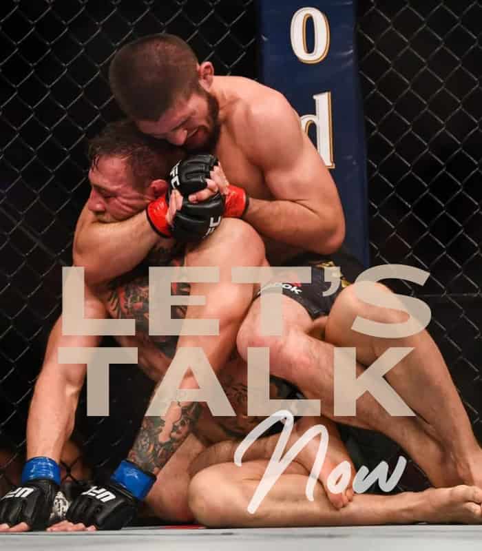 Khabib lets talk now poster