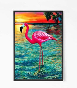 Sunset Flamingo Wall Art