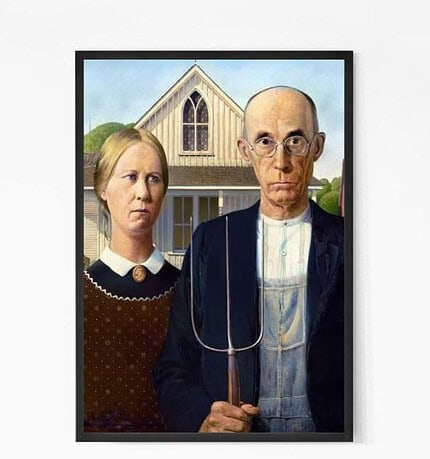 American Gothic Painting Wall Art