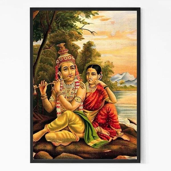 Ānanda Radha Krishna Painting Wall Art