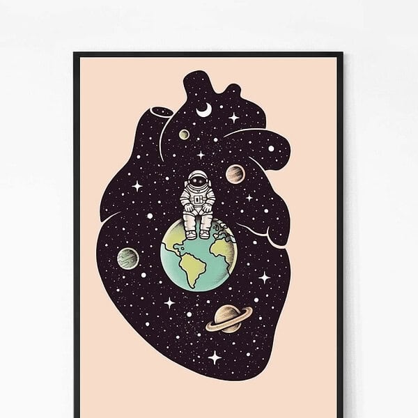 Astronaut Heart Wall Art