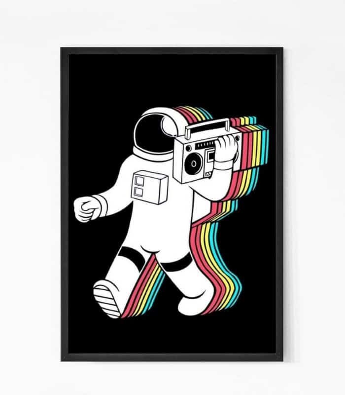 Astronaut with Boombox Wall Art