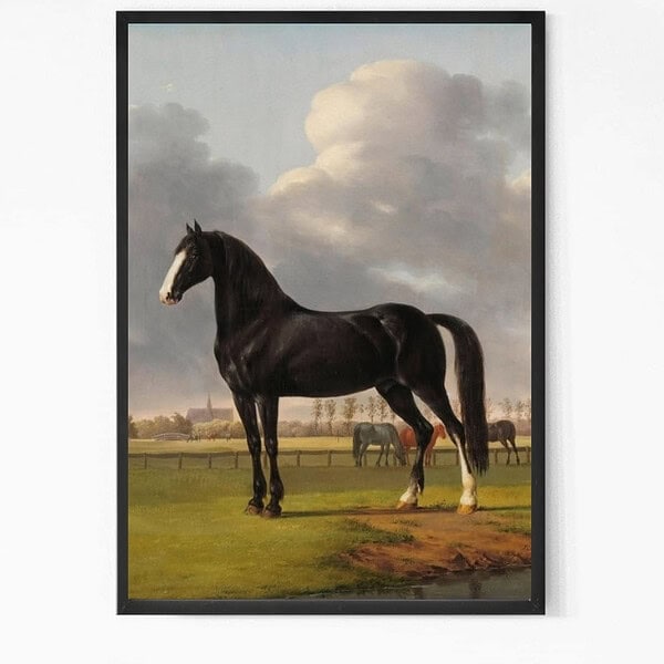 Black Horse Painting Wall Art