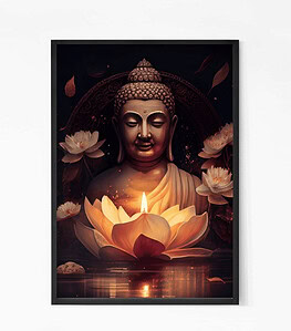 Calming Buddha in Lotus Wall Art