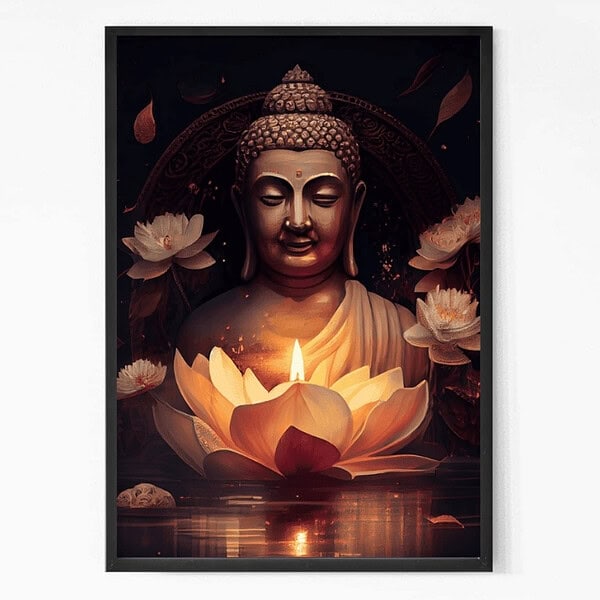 Calming Buddha in Lotus Wall Art