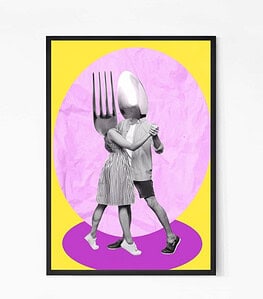 Dancing Spoon and Fork Wall Art