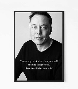 Elon Musk Motivational Quote Wall Art