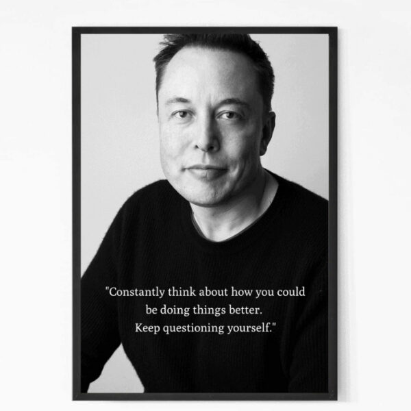 Elon Musk Motivational Quote Wall Art