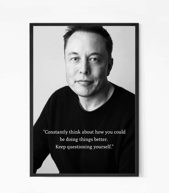 Elon Musk Motivational Quote Wall Art