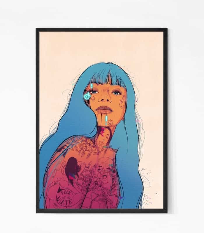 Girl with a Tattoo Wall art