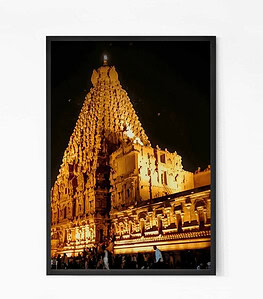 Glowing Thanjavur Temple Wall Art