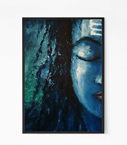 Hand painted Shiva canvas wall Art