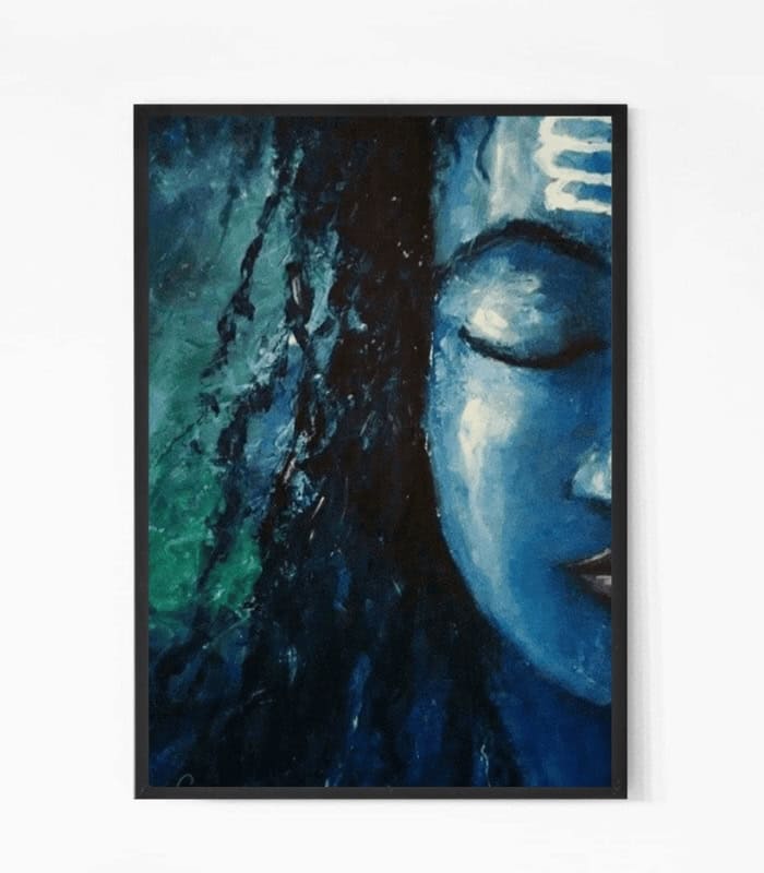 Hand painted Shiva canvas wall Art