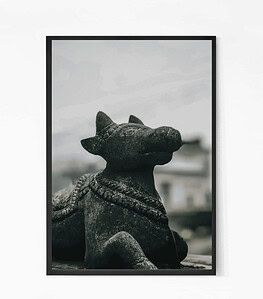 Iconic Nandi Deity Statue Wall Art
