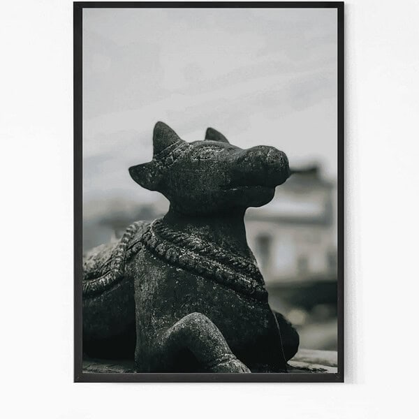 Iconic Nandi Deity Statue Wall Art