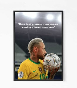 Iconic Neymar Motivational Quote Wall Art