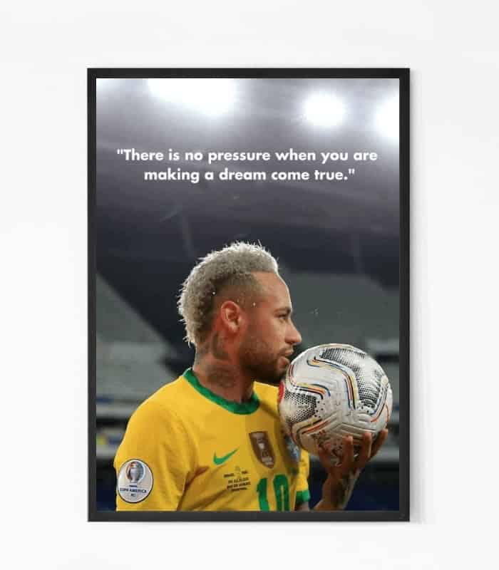 Iconic Neymar Motivational Quote Wall Art