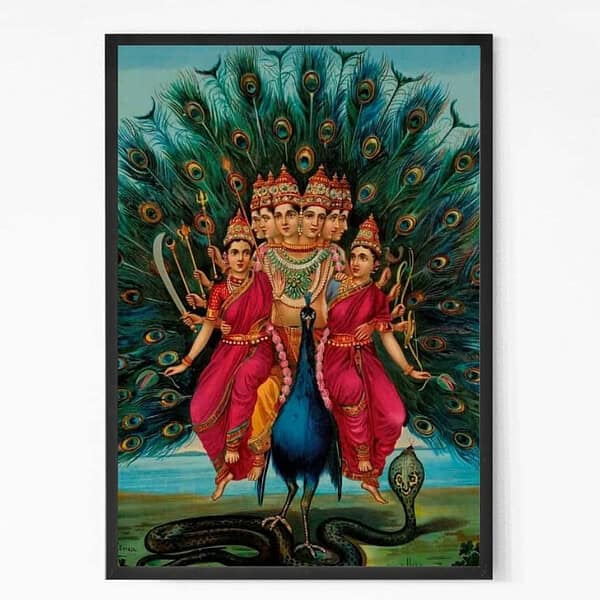 Kartikeya With Valli And Deviyani Wall Art