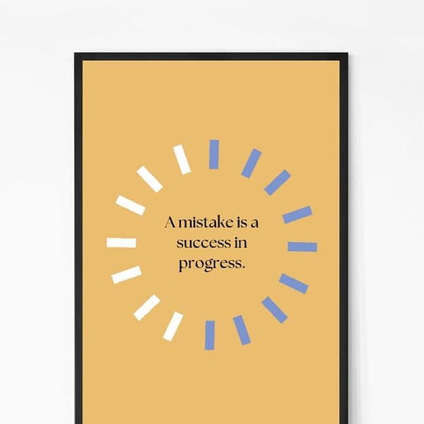 Success In Progress Quote Wall Art