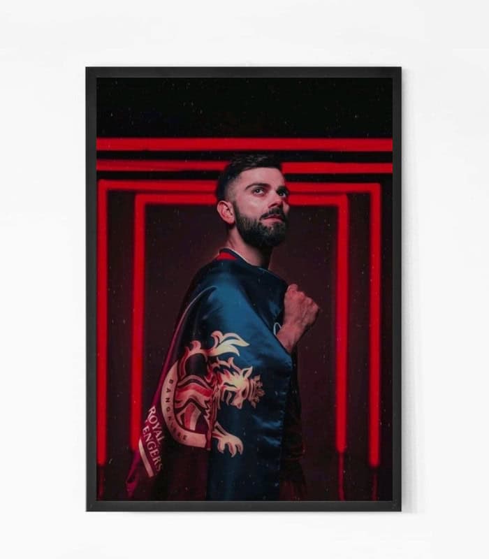Buy Virat Kohli with RCB Flag Wall Art