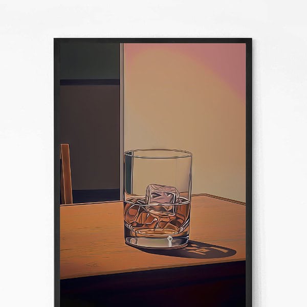 Buy Whiskey With Ice Glass Wall Art