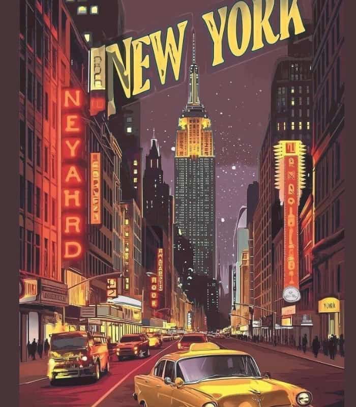 Buy Classic New York Night Wall Art