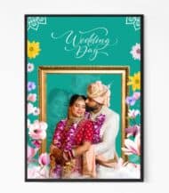 Desi Wedding Photo Frame with Colorful Background