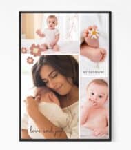 Mom and New Born Photo collage Wall Art