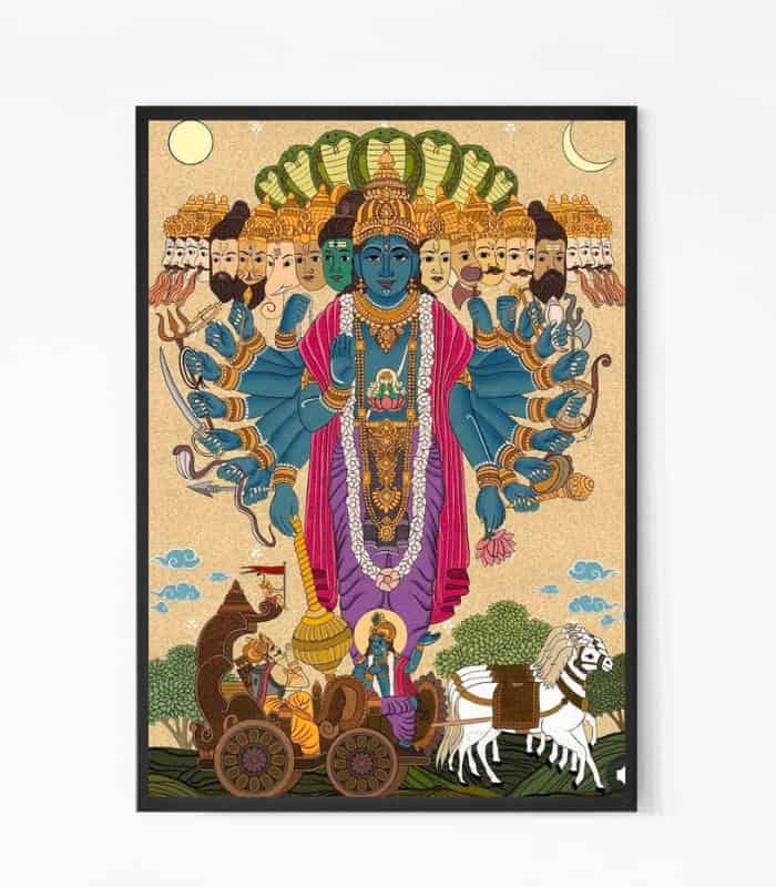 Buy Krishna Arjuna in Mahabharata War Wall Art