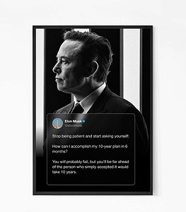 Elon Musk Goal quote wall art2