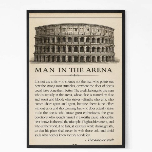 Man In The Arena Quote Wall Art