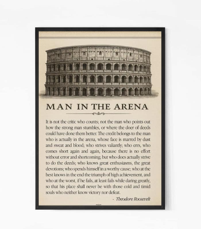 Man In The Arena Quote Wall Art