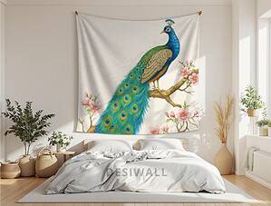 buy peacock painting wall tapestry