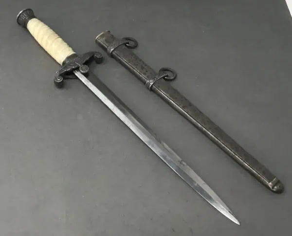 Vintage military bayonet with sheath, historical weapon from Gettysburg Museum of History.