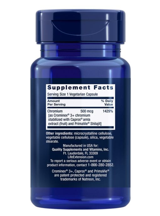 Optimized Chromium with Crominex® 3+ Maintain healthy glucose metabolism.