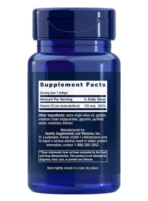 Vitamin D3 125 mcg by Life Extension