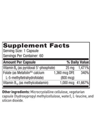 SFI Health Active B Trio - Bioactive B6, Folate (Metafolin), and B12 for methylation support.