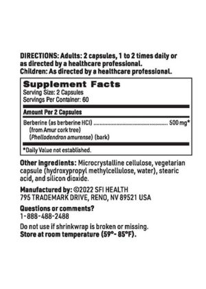 Berberine - 500 mg Berberine HCl from Amur cork tree for metabolic and blood sugar support.