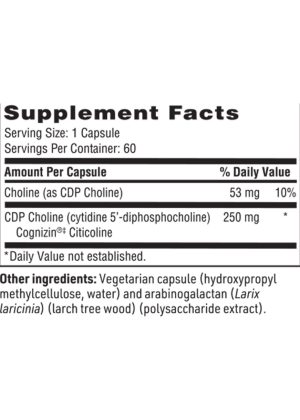 CDP Choline - with Cognizin Citicoline for neuronal support and mental sharpness.