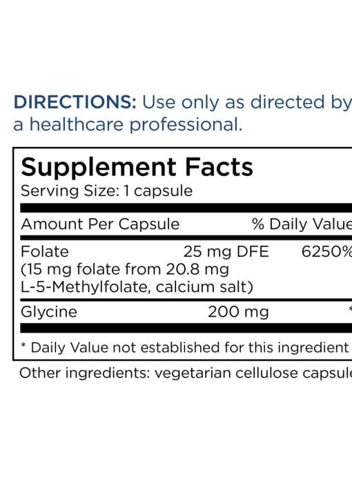 MethylPro L-Methylfolate 15 mg - High-potency active folate with glycine for advanced methylation support.