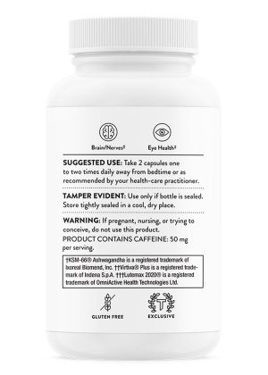 Thorne Memoractiv (60 Capsules) - Nootropic supplement with Ashwagandha and Ginkgo for focus, memory, and stress.