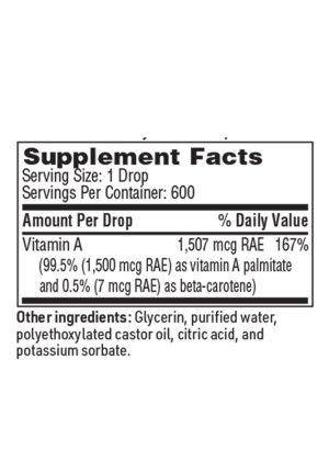Micellized Vitamin A - Liquid vitamin A drops in a highly absorbable form for immune and vision health.
