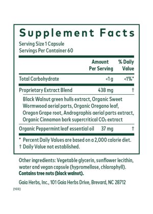 Microbiome Cleanse - A blend of herbs like Black Walnut and Oregano to support microbial balance in the GI tract.