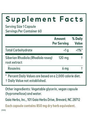 Rhodiola Phyto-Caps - An adaptogenic herb with 6mg of Rosavins to support stress and energy.