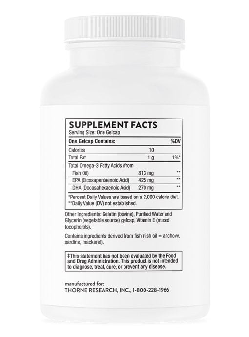 Thorne Super EPA (90 Gelcaps) - EPA-dominant omega-3 fish oil supplement for heart, mood, and joint support.