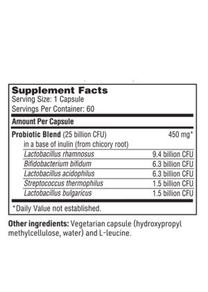 Ther-Biotic Pro-5 - 25 billion CFU, 5-strain probiotic for balancing intestinal microbiota.