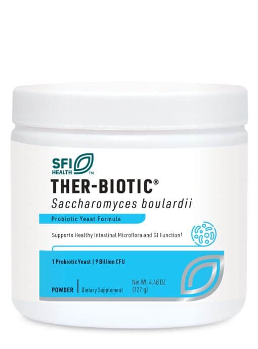 Ther-Biotic Saccharomyces Boulardii Powder - 9 billion CFU beneficial yeast for gut and immune health.