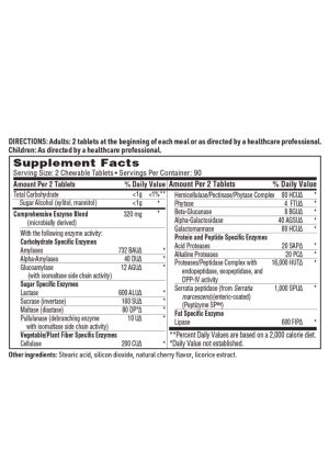 Ther-Biotic Vital-Zymes Chewable - Comprehensive digestive enzyme formula for adults and children.