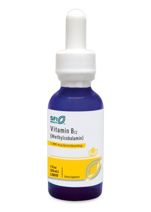 SFI Health B12 Liquid - 1000 mcg of methylcobalamin B12 for fast absorption and energy support.